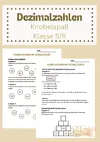 Vorschau - Arbeitsblätter - Dezimalzahlen addieren Knobelspaß Klasse 5/6 - Deckblatt