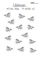 Vorschau - Arbeitsblätter - Rechts oder links - 2 Übungen mit Bienen & Marienkäfern - Deckblatt