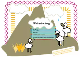 Vorschau - Fördermaterial/Inklusion - Stiftgedicht Alpaka "Wolkenlandung" Faltblatt A4 - Seite 3