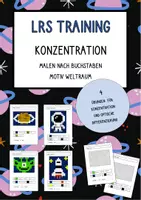 Vorschau - Unterrichtsreihen - LRS Training Konzentration - Malen nach Buchstaben - Weltraum - Deckblatt