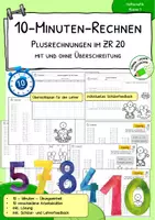 Vorschau - Arbeitsblätter - Rechentraining - ZR 20 - Plusrechnungen mit und ohne Zehnerübergang - Deckblatt