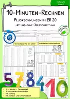 Vorschau - Arbeitsblätter - Rechentraining - ZR 20 - Plusrechnungen mit und ohne Zehnerübergang - Deckblatt