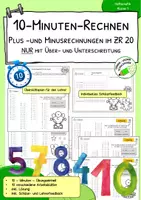 Vorschau - Arbeitsblätter - Rechentraining - ZR 20 - Plus und Minus IMMER MIT Zehnerübergang - Deckblatt