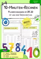 Vorschau - Arbeitsblätter - Rechentraining - Addition im ZR 20 - FREEBIE - Deckblatt