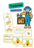 Vista previa - Hojas de trabajo - Tarjetas Numeración con abejas - Portada