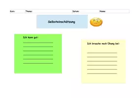 Vorschau - Arbeitsblätter - Selbsteinschätzung - Allgemein - Deckblatt
