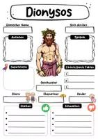 Vorschau - Arbeitsblätter - Steckbrief Dionysos - Griechische Götter - Seite 1