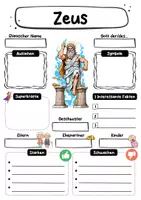 Vorschau - Arbeitsblätter - Steckbrief Zeus - Griechische Götter - Seite 1