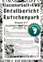 Vorschau - Arbeitsblätter - Klassenarbeit + EWH, Unfallbericht, Rutschenpark - Deckblatt