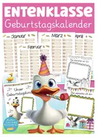 Vorschau - Mal- und Bastelvorlagen - Entenklasse Klassentier Ente Geburtstagskalender - Deckblatt