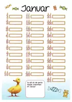 Vorschau - Mal- und Bastelvorlagen - Entenklasse Klassentier Ente Geburtstagskalender - Seite 3