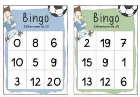 Vorschau - Spiele - Bingo-Spielfelder Zahlenraum bis 20 | Fußball | Mathe - Seite 3