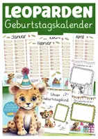 Vorschau - Mal- und Bastelvorlagen - Leopardenklasse Klassentier Leopard Geburtstagskalender - Deckblatt