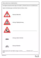 Vorschau - Arbeitsblätter - Verkehrszeichen nach Farbe, Form und Bedeutung ordnen - Seite 1