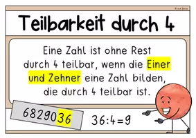 Vorschau - Poster - Teilbarkeitsregeln (Poster, Merkblatt, Legematerial) - Seite 3