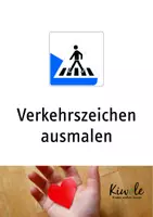 Vorschau - Mal- und Bastelvorlagen - Verkehrszeichen ausmalen – Für Fußgänger - Deckblatt