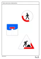 Vorschau - Mal- und Bastelvorlagen - Verkehrszeichen ausmalen – Für Fußgänger - Seite 1