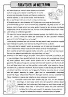 Vorschau - Arbeitsblätter - Abenteuer im Weltraum - Lesehäppchen / Lesetext mit Fragen / VERA-Vorbereitung /Leseverstehen Grundschule Klasse 3–4 - Seite 2