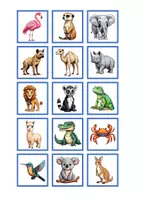 Vorschau - Spiele - Memory® wilde Tiere Bild-Wort-Zuordenspiel - Seite 1