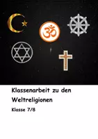 Vorschau - Klassenarbeiten - Klassenarbeit zu den Weltreligionen mit Erwartungshorizont - Deckblatt