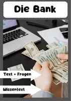 Vorschau - Arbeitsblätter - Die Bank - 6 Fragen zum text - Deckblatt