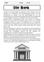 Vorschau - Arbeitsblätter - Die Bank - 6 Fragen zum text - Seite 1