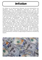 Vorschau - Arbeitsblätter - Inflation - Informationstexte + Aufgaben: Lückentexte und Fragen - Seite 1