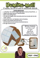 förhandsvisning - 6 domino-mallar med baksida | Skapa dina egna dominobrickor - sida 1
