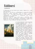 anteprima - Materiale di supporto/inclusione - Riassunto Babilonesi quarta elementare - Pagina di copertina
