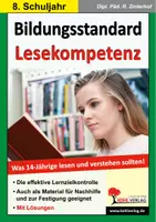 Vorschau - Arbeitsblätter - Bildungsstandard Lesekompetenz Klasse 8 | Sachtexte, Gedichte, Literarische Texte, Statistik, Textverständnis, Lernzielkontrolle | Deutsch Sekundarstufe I Klasse 8-9 Lösungen - Deckblatt