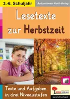 Vorschau - Arbeitsblätter - Lesetexte Herbstzeit | Deutsch Grundschule Sekundarstufe I Klasse 3-6 | Lesekompetenz, Niveaustufen, Herbst, Erntedank, Halloween, Sankt Martin, Textarbeit, Lösungen - Deckblatt