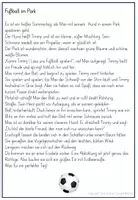 Vorschau - Arbeitsblätter - Leseweg Wörter mit ß, Lesen und verstehen, Deutsch 2.Klasse, 3.Klasse, Fußball - Seite 1