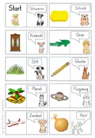 Vorschau - Spiele - Hunde Domino zu Mitlauthäufungen Lesen Deutsch 1.Klasse, 2.Klasse - Seite 1