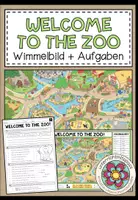 Vorschau - Arbeitsblätter - AT THE ZOO - Wimmelbild + Aufgaben (Englisch 3.-5. Schulstufe) - Deckblatt
