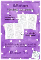 Vorschau - Arbeitsblätter - Gittertiere - Umrisse zeichnen - Deckblatt