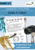 Vorschau - Arbeitsblätter - 6x Lesespaß - Rekorde im Tierreich - Deckblatt