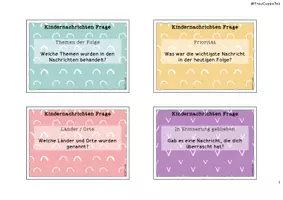 Vorschau - Arbeitsblätter - Kindernachrichten Arbeitsblatt, Fragekarten, Smartboard Folien - Seite 3