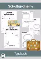 Vorschau - Mal- und Bastelvorlagen - Schullandheim: Tagebuch - Deckblatt