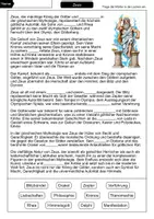 Vorschau - Arbeitsblätter - Lückentext Zeus - Griechische Götter - Seite 1