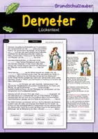 Vorschau - Arbeitsblätter - Lückentext Demeter - Griechische Götter - Deckblatt