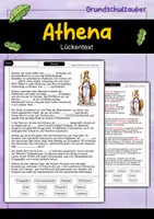 Vorschau - Arbeitsblätter - Lückentext Athena - Griechische Götter - Deckblatt