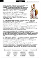 Vorschau - Arbeitsblätter - Lückentext Athena - Griechische Götter - Seite 1