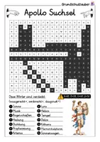 Vorschau - Arbeitsblätter - Apollo Suchsel - Buchstabengitter Griechische Götter - Seite 1