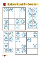 Vorschau - Arbeitsblätter - Bilder-Sudoku zum Thema Gefühle Emojis - Seite 1