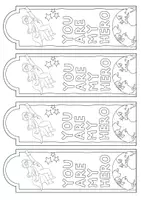 Vorschau - Mal- und Bastelvorlagen - Hero / Heroine - DIY Bookmark / Englischunterricht Lesezeichen - Seite 3