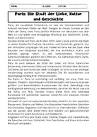 Vorschau - Arbeitsblätter - Text zu Paris + 6 Fragen zum Text - Seite 1