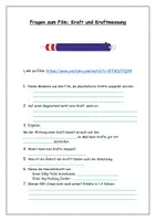 Vorschau - Arbeitsblätter - Fragen zum Film - Kraft und Kraftmessung - Seite 1
