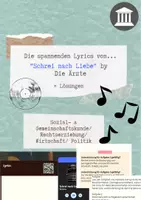 Vorschau - Arbeitsblätter - Liedanalyse zum Thema Rechtsextremismus - Deckblatt