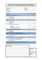 Vorschau - Lehrpläne/Lehrermaterial - Bewertungsbögen für Buchvorstellungen - Deckblatt