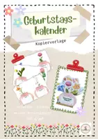 Vorschau - Mal- und Bastelvorlagen - Geburtstagskalender Muttertag Vatertag Geschenk - Deckblatt